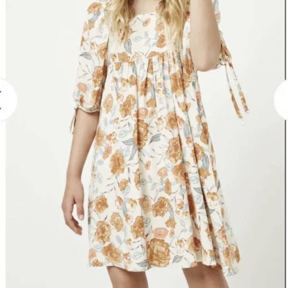 Hayden Los Angeles Dress Large Floral Boho Lined HY2609 Puff Sleeves Pockets